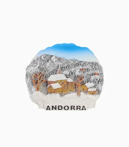 Andorra Refrigerator Magnet – 3D Snowy Winter Village Souvenir Gift