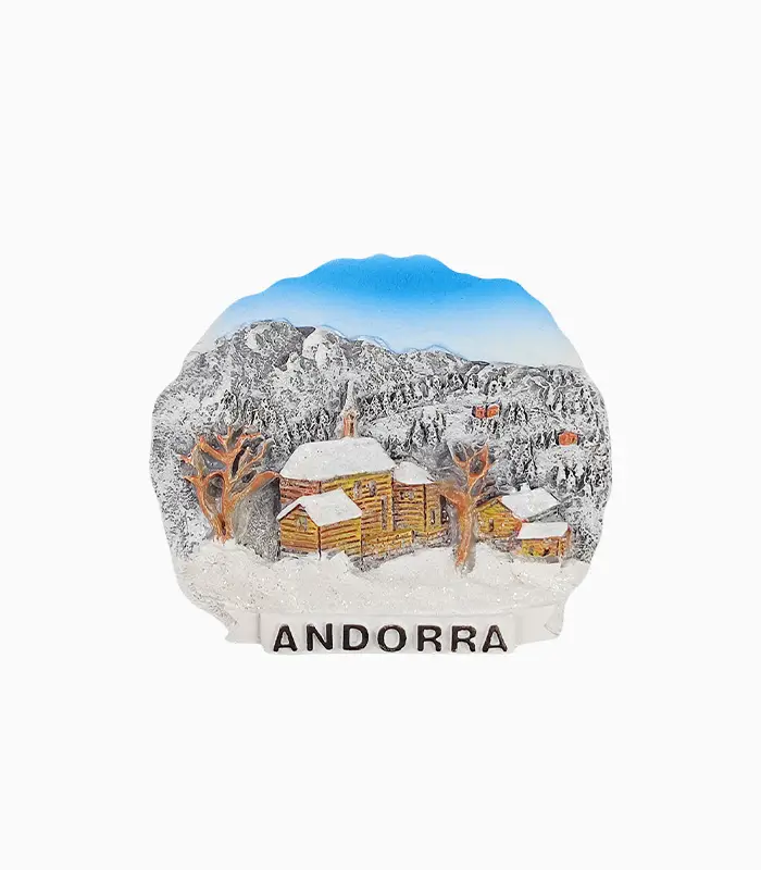 Andorra Refrigerator Magnet,Andorra Souvenir Magnet,Andorra Fridge Magnet,Andorra Tourist Gift,Andorra Travel Souvenir,Winter Village Magnet,Snowy Landscape Fridge Magnet,3D Handcrafted Magnet,Andorra Winter Scene Souvenir,Pyrenees Mountain Magnet