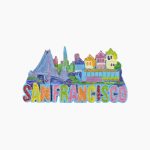 San Francisco Refrigerator Magnet,San Francisco Souvenir Magnet,USA Fridge Magnet,Colorful Cityscape Magnet,Golden Gate Bridge Magnet,San Francisco Landmark Magnet,US Travel Souvenir,San Francisco Tourist Gift,Cable Car Fridge Magnet,Vibrant Cityscape Souvenir