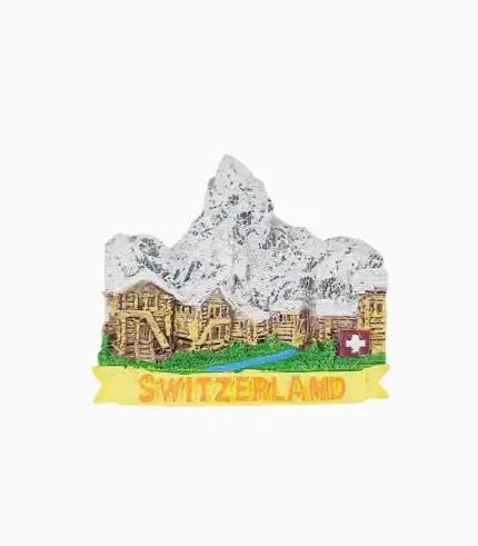 Zermatt Refrigerator Magnet,Switzerland Souvenir Magnet,Swiss Alps Fridge Magnet,Alpine Snow Scenery Magnet,Wooden House Souvenir,Switzerland Travel Souvenir,Swiss Mountain Magnet,Zermatt Tourist Gift,Swiss Winter Landscape Fridge Decoration,Ceramic Switzerland Magnet