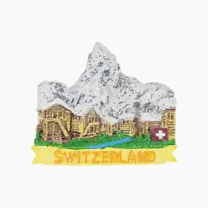 Zermatt Refrigerator Magnet,Switzerland Souvenir Magnet,Swiss Alps Fridge Magnet,Alpine Snow Scenery Magnet,Wooden House Souvenir,Switzerland Travel Souvenir,Swiss Mountain Magnet,Zermatt Tourist Gift,Swiss Winter Landscape Fridge Decoration,Ceramic Switzerland Magnet