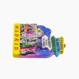 spain madrid fridge magnet plaza mayor & prado museum travel souvenir