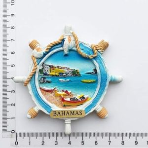 3d rudder shape bahamas north america fridge magnet travel souvenir gift collection home & kitchen decoration magnetic sticker, bahamas refrigerator magnet