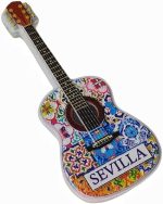 3d guitar shape sevilla spain fridge magnet travel souvenir refrigerator decoration resin craft collection