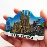 barcelona spain fridge magnet travel souvenir refrigerator decor magnetic sticker hand painted