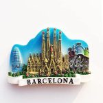 barcelona spain fridge magnet travel souvenir refrigerator decor magnetic sticker hand painted