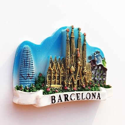 barcelona spain fridge magnet travel souvenir refrigerator decor magnetic sticker hand painted