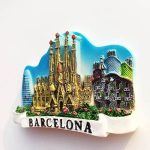 barcelona spain fridge magnet travel souvenir refrigerator decor magnetic sticker hand painted