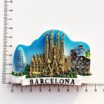 barcelona spain fridge magnet travel souvenir refrigerator decor magnetic sticker hand painted