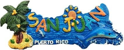 3D San Juan Puerto Rico United States of America Fridge Magnet Travel Souvenir Gift Home Kitchen Refrigerator Decoration Magnetic Sticker Craft Collection