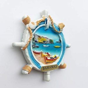 3d rudder shape bahamas north america fridge magnet travel souvenir gift collection home & kitchen decoration magnetic sticker, bahamas refrigerator magnet