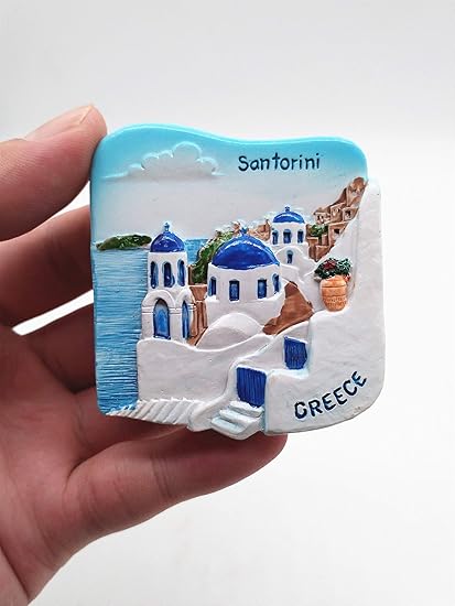 santorini greece 3d fridge magnet tourist souvenir gift home & kitchen decoration magnetic sticker santorini greece refrigerator magnet collection