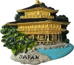 golden pavilion temple kyoto japan 3d fridge magnet,travel souvenir gift, home & kitchen decoration magnetic sticker kyoto japan refrigerator magnet