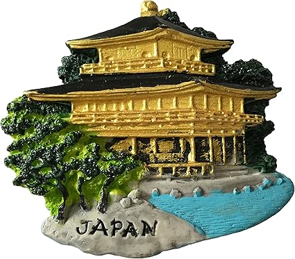 Golden Pavilion Temple Kyoto Japan 3D Fridge Magnet,Travel Souvenir Gift, Home & Kitchen Decoration Magnetic Sticker Kyoto Japan Refrigerator Magnet