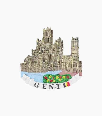 Gent Belgium Fridge Magnet – Gravensteen Castle & St. Bavo’s Cathedral Souvenir Gift