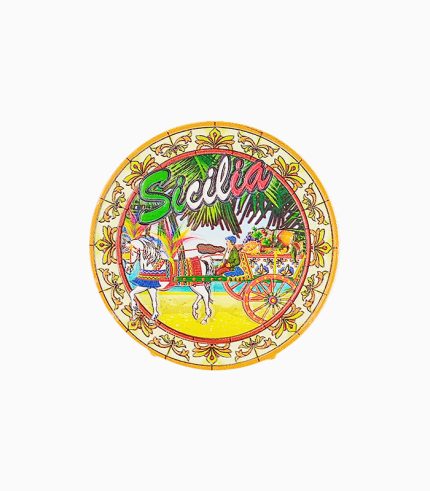 Italy Sicily Traditional Painted Carriage Tropical Souvenir Fridge Magnet