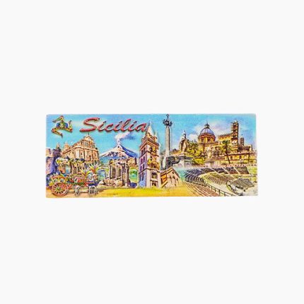 Sicily Refrigerator Magnet,Italy Souvenir Magnet,Palermo Fridge Magnet,Catania Travel Souvenir,Mount Etna Magnet,Sicily Landmarks Magnet,Sicilian Heritage Fridge Magnet,Taormina Ruins Magnet,Sicily Tourist Gift,Italian Culture Souvenir