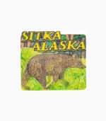 Sitka Refrigerator Magnet,Alaska Souvenir Magnet,Brown Bear Fridge Magnet,Alaska Wildlife Magnet,USA Travel Souvenir,Sitka Tourist Gift,Alaskan Nature Magnet,3D Animal Fridge Magnet,Sitka Bear Souvenir,Alaska Wilderness Magnet