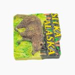 Sitka Refrigerator Magnet,Alaska Souvenir Magnet,Brown Bear Fridge Magnet,Alaska Wildlife Magnet,USA Travel Souvenir,Sitka Tourist Gift,Alaskan Nature Magnet,3D Animal Fridge Magnet,Sitka Bear Souvenir,Alaska Wilderness Magnet