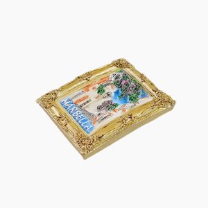 Marbella Refrigerator Magnet,Spain Souvenir Magnet,Andalucia Fridge Magnet,Spanish Street Scene Magnet,Marbella Travel Souvenir,3D Spain Magnet,Mediterranean Fridge Magnet,Spain Tourist Gift,Gold Frame Magnet,Andalusian Culture Souvenir