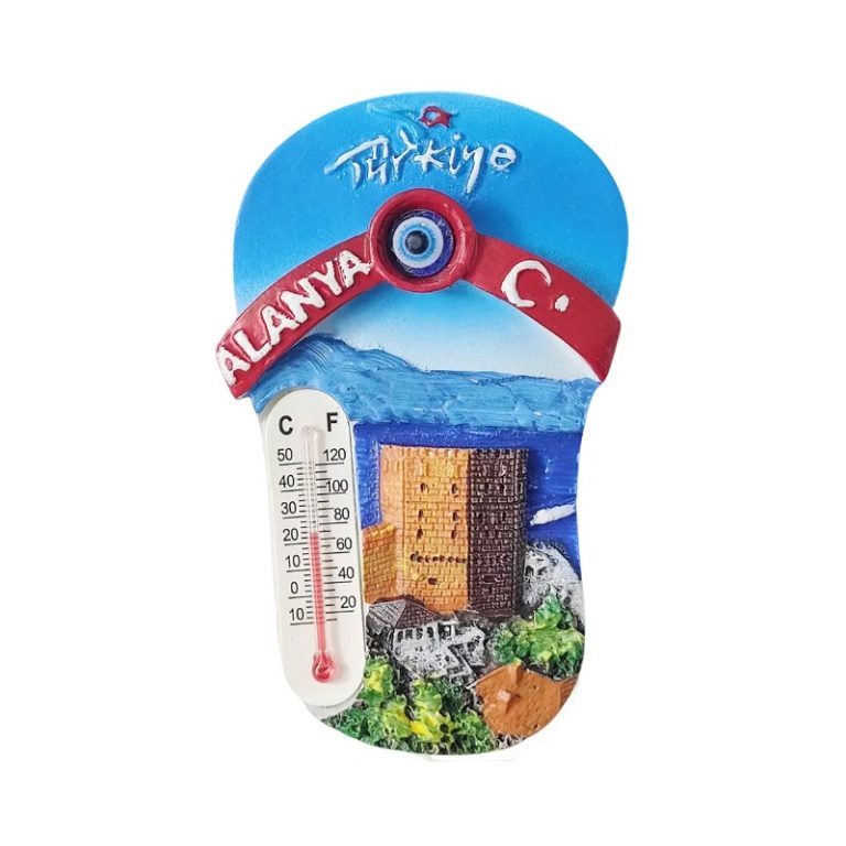 alanya turkey fridge magnet with thermometer coastal souvenir gift & travel décor
