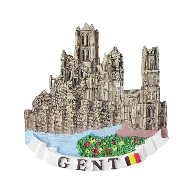 belgium fridge magnet gent cathedral landmark travel souvenir & european decor