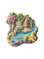 chiang mai thailand fridge magnet temple jungle scene travel keepsak (1)