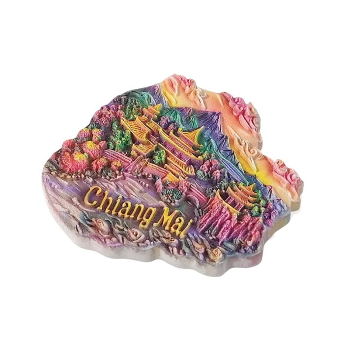 chiang mai thailand fridge magnet – temple sunset travel souvenir & exotic fridge art