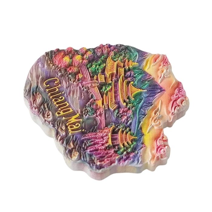 chiang mai thailand fridge magnet – temple sunset travel souvenir & exotic fridge art