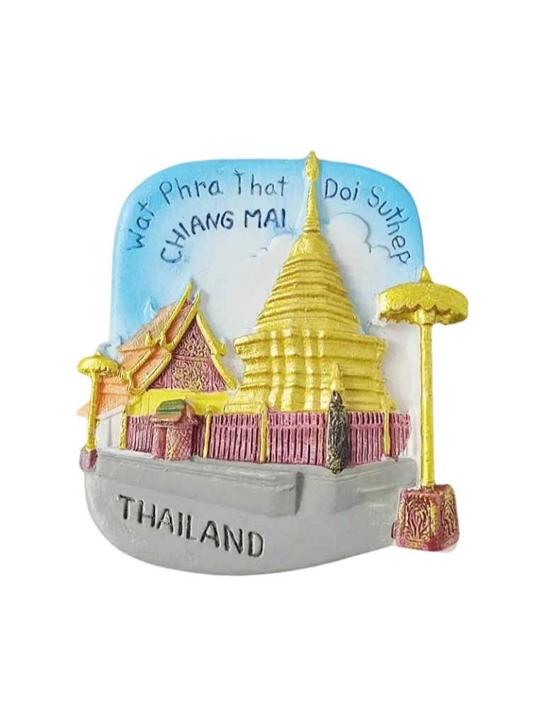 chiang mai thailand magnet – wat phra that doi suthep temple souvenir & fridge decoration (1)