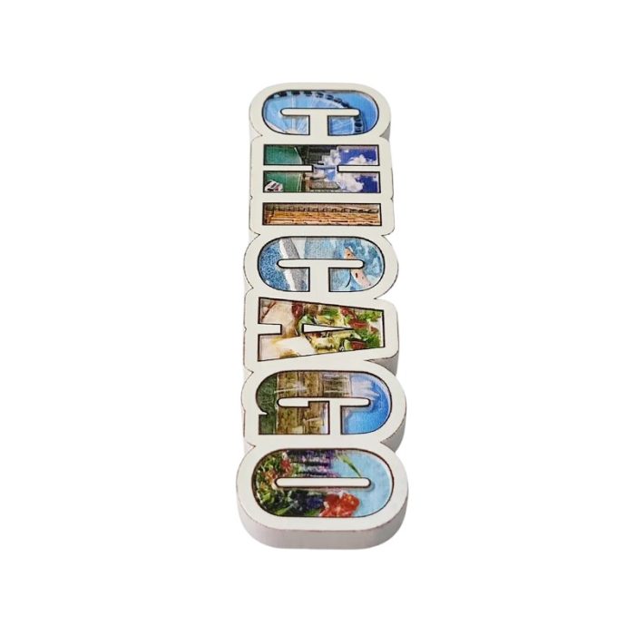 chicago usa fridge magnet – scenic letter art travel souvenir gift & whiteboard decoration