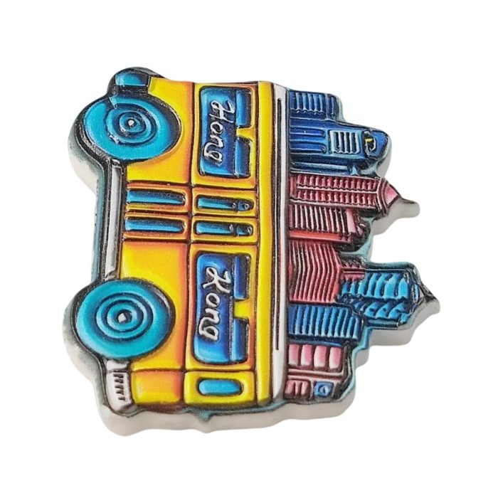 china hong kong tram fridge magnets – vintage cityscape design, fun asian travel souvenir for fridge & whiteboard