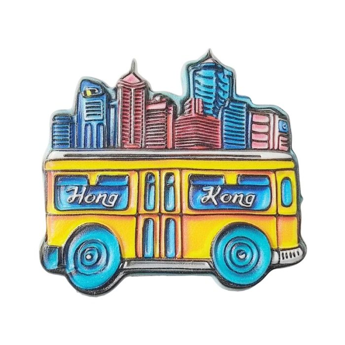 china hong kong tram fridge magnets – vintage cityscape design, fun asian travel souvenir for fridge & whiteboard