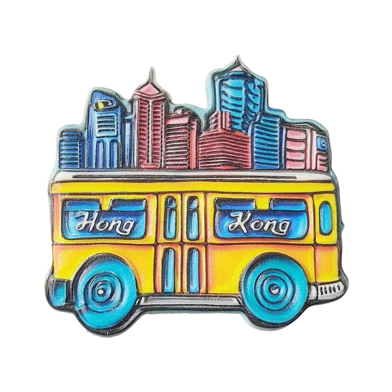china hong kong tram fridge magnets – vintage cityscape design, fun asian travel souvenir for fridge & whiteboard