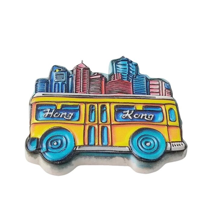 china hong kong tram fridge magnets – vintage cityscape design, fun asian travel souvenir for fridge & whiteboard