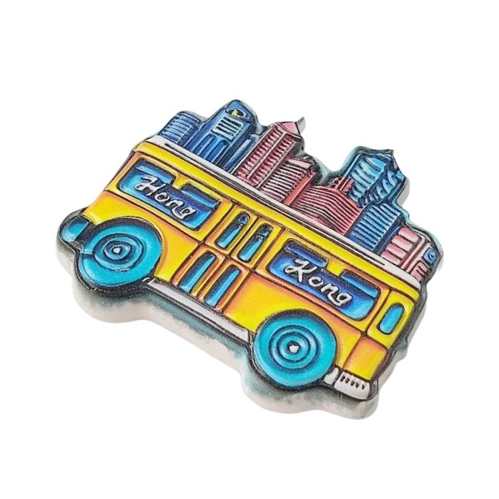 china hong kong tram fridge magnets – vintage cityscape design, fun asian travel souvenir for fridge & whiteboard