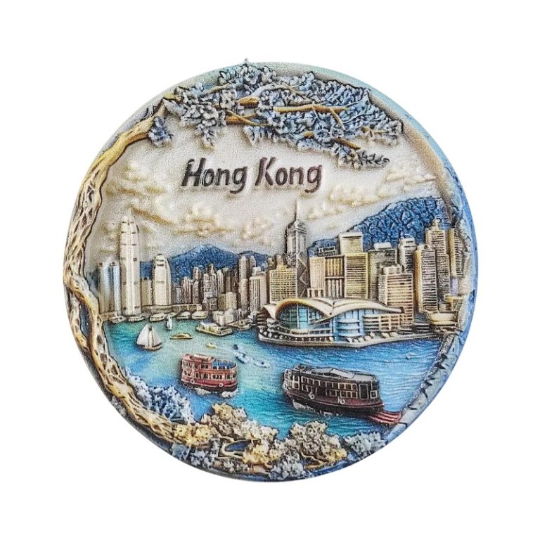 china hong kong victoria harbour fridge magnets – 3d skyline & junk boats, asia travel souvenir gift & fridge art