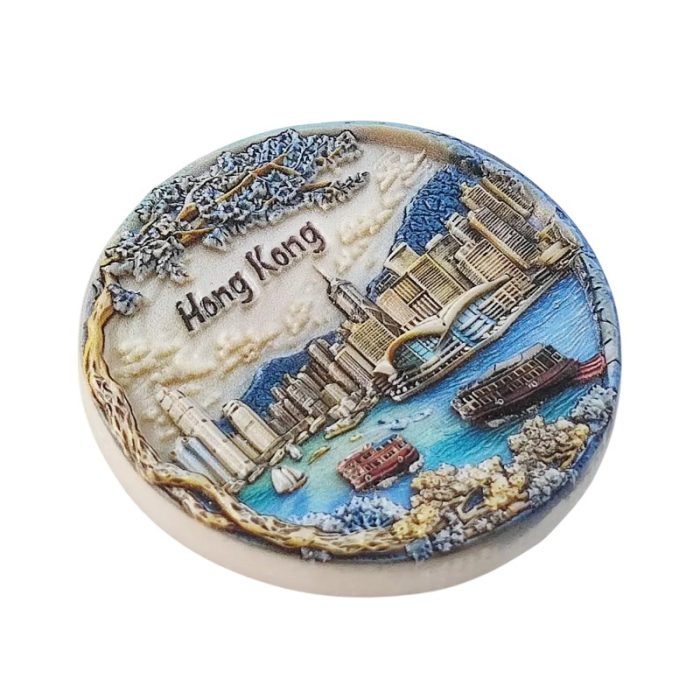 china hong kong victoria harbour fridge magnets – 3d skyline & junk boats, asia travel souvenir gift & fridge art