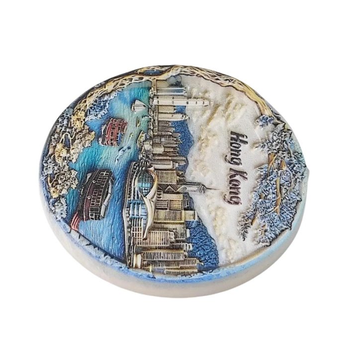 china hong kong victoria harbour fridge magnets – 3d skyline & junk boats, asia travel souvenir gift & fridge art