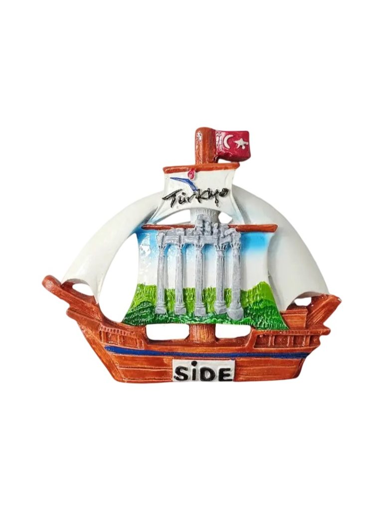 side turkey fridge magnet sailing ship with ancient ruins travel souvenir gift & fridge display decor