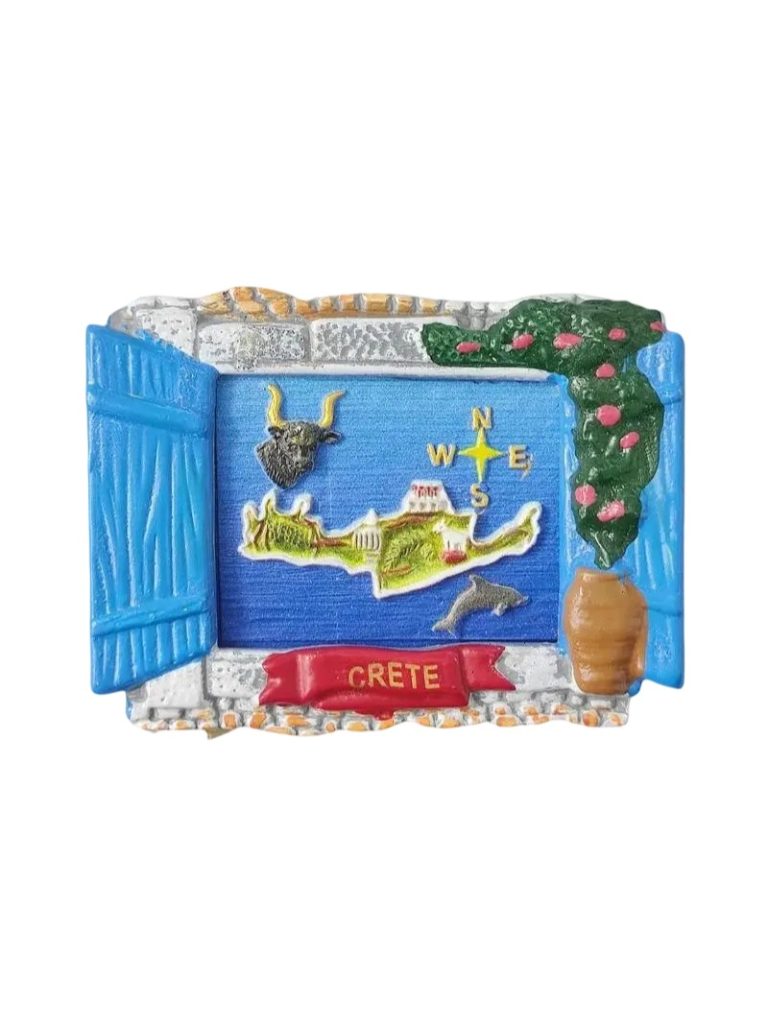 crete island greece window view fridge magnets – unique travel souvenir, fridge decor with nature motifs (1)