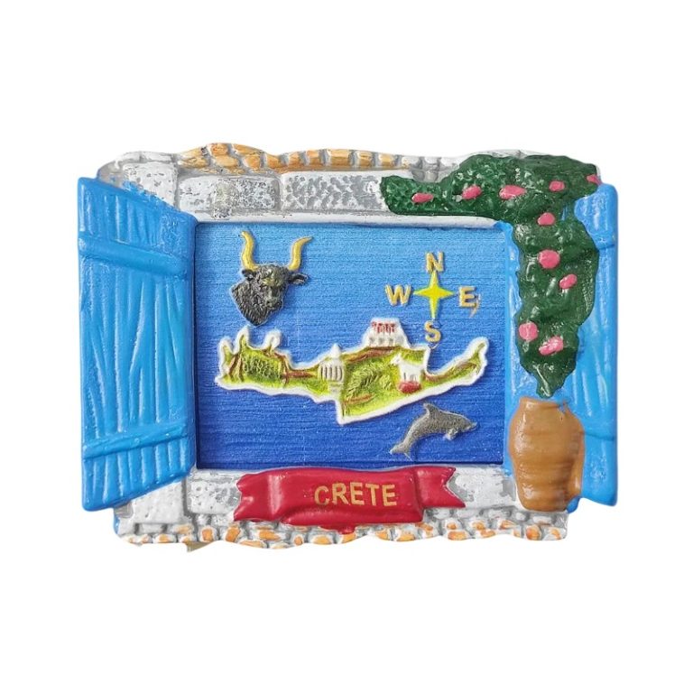crete island greece window view fridge magnets – unique travel souvenir, fridge decor with nature motifs