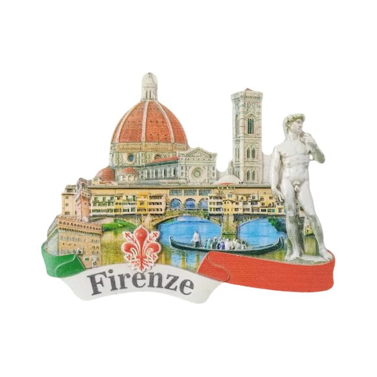 florence italy fridge magnet – duomo & david statue travel souvenir, artistic city décor