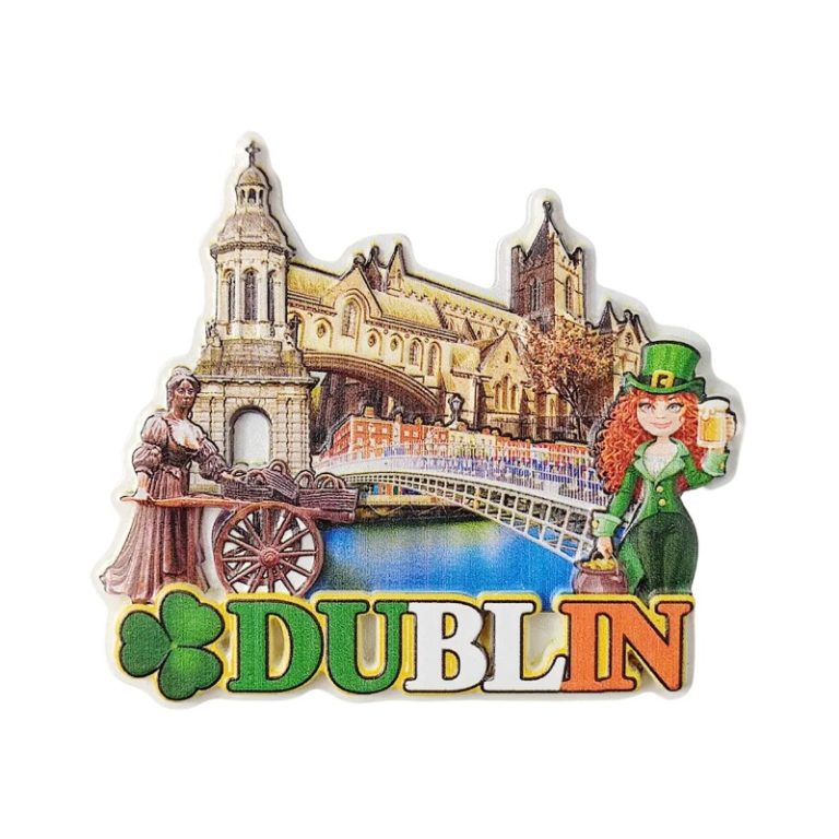 dublin ireland fridge magnet irish landmark souvenir gift & magnetic locker décor