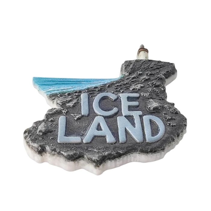 iceland fridge magnet – coastal lava rock souvenir & arctic travel décor