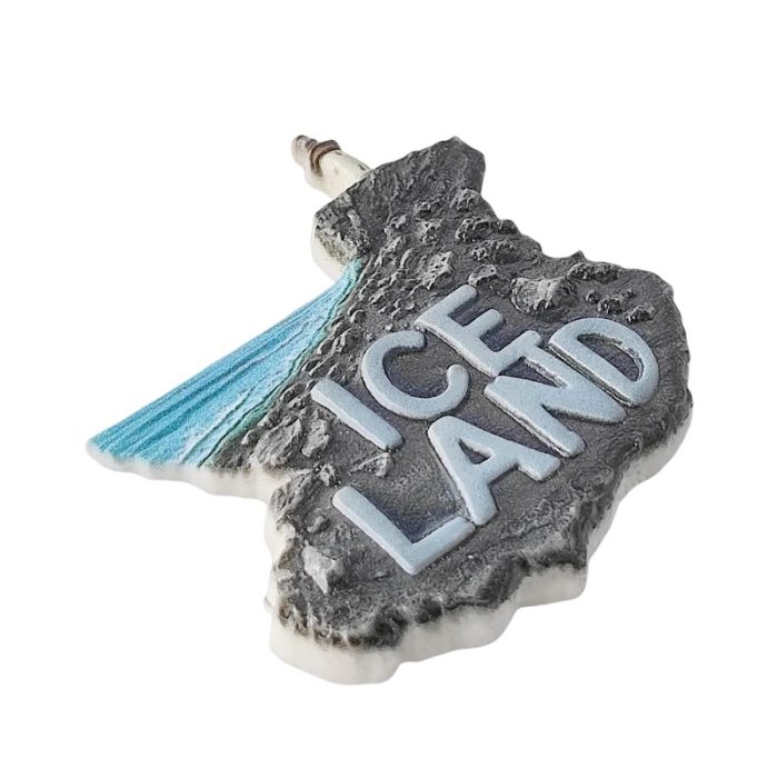 iceland fridge magnet – coastal lava rock souvenir & arctic travel décor