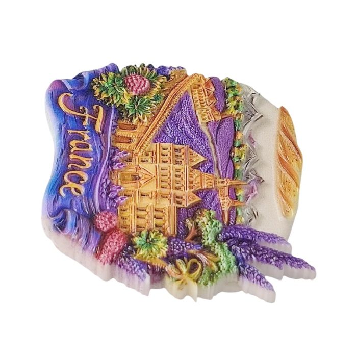 france lavender fields fridge magnets – provence architecture & baguette design, french travel gift for décor