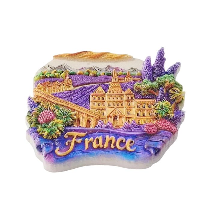 france lavender fields fridge magnets – provence architecture & baguette design, french travel gift for décor