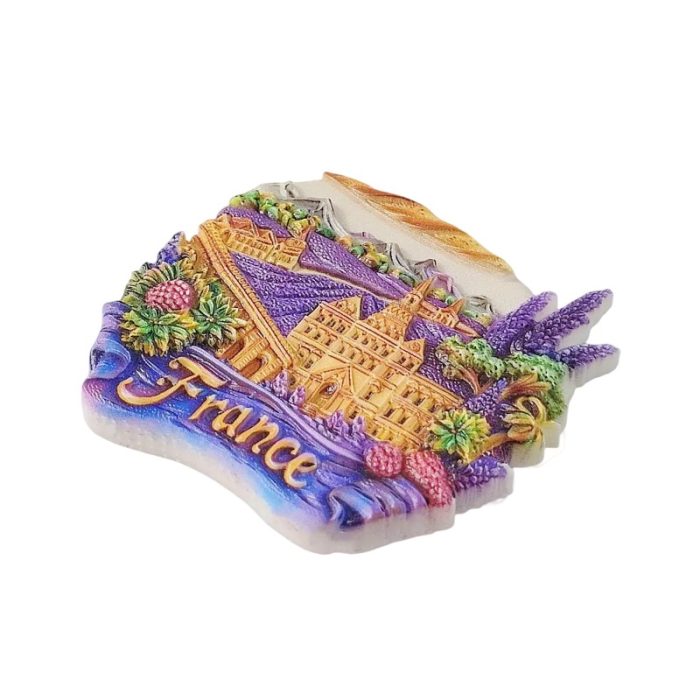 france lavender fields fridge magnets – provence architecture & baguette design, french travel gift for décor