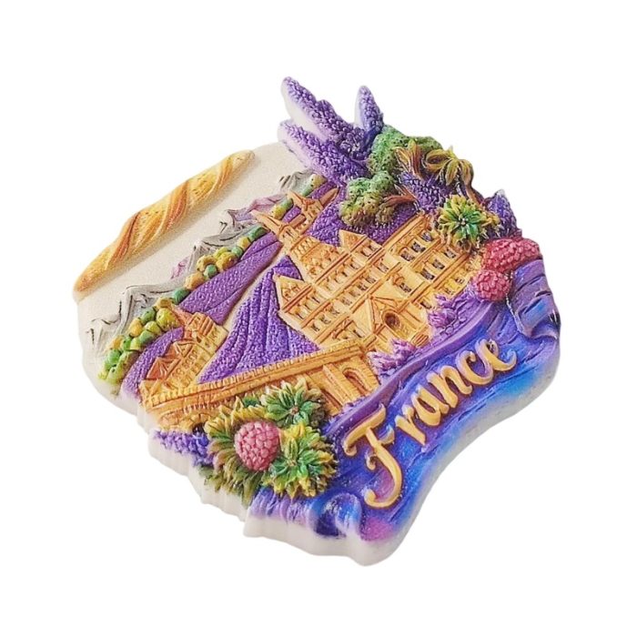 france lavender fields fridge magnets – provence architecture & baguette design, french travel gift for décor